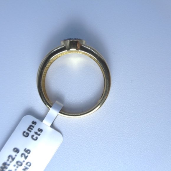 Silver 925 ring gold plated true diamonds (0.25CT)ring size 7,weight 3,05g - Picture 4 of 6